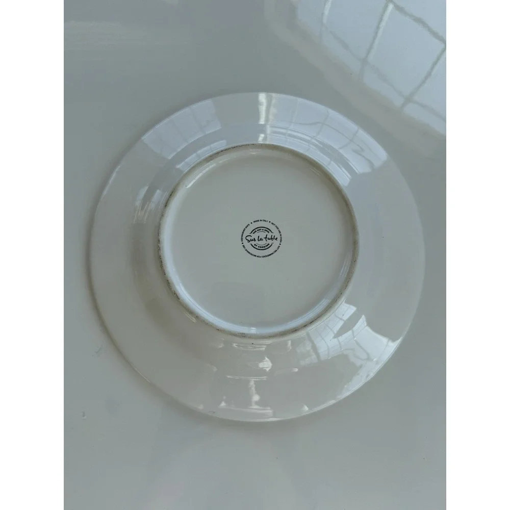 SUR LA TABLE Italian Renaissance Salad/dessert Plates Blue Discontinued